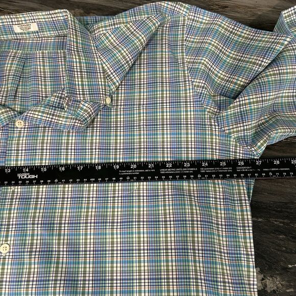 Peter Millar Mens Button Down Shirt XL 100% Cotton Plaid Checkered Preppy Office - Picture 5 of 8